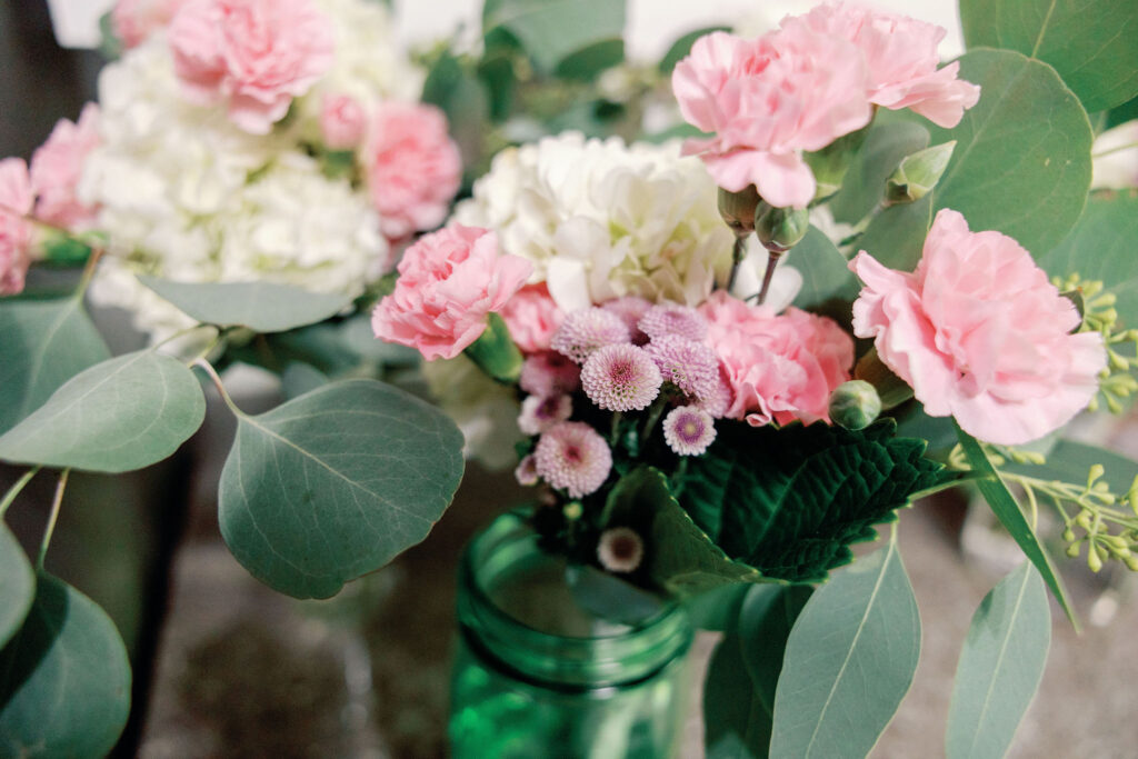 Bay Area wedding photographer captures details of pink bridal bouquet