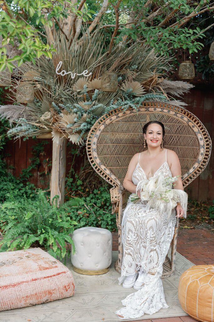 Bay Area photographer captures bride sitting on chair