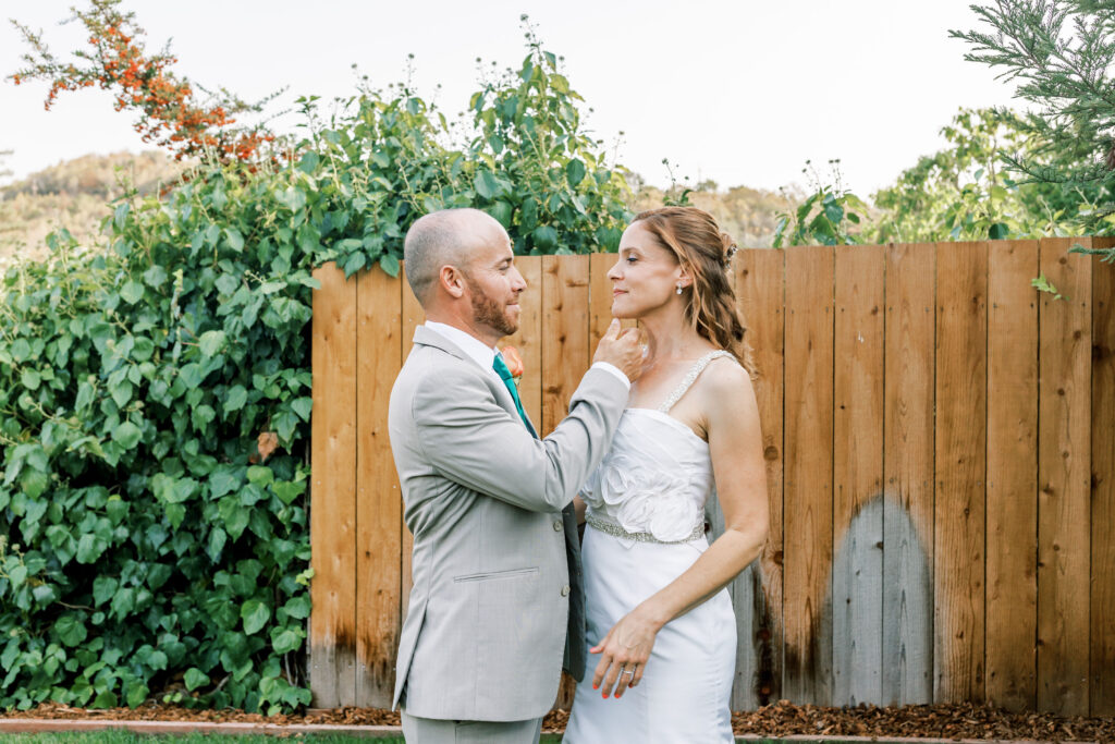Bay Area wedding photographer captures bride and groom smiling after wedding