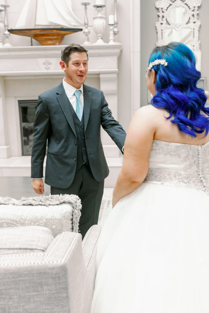 Bay Area photographers capture groom seeing bride for first time on wedding day