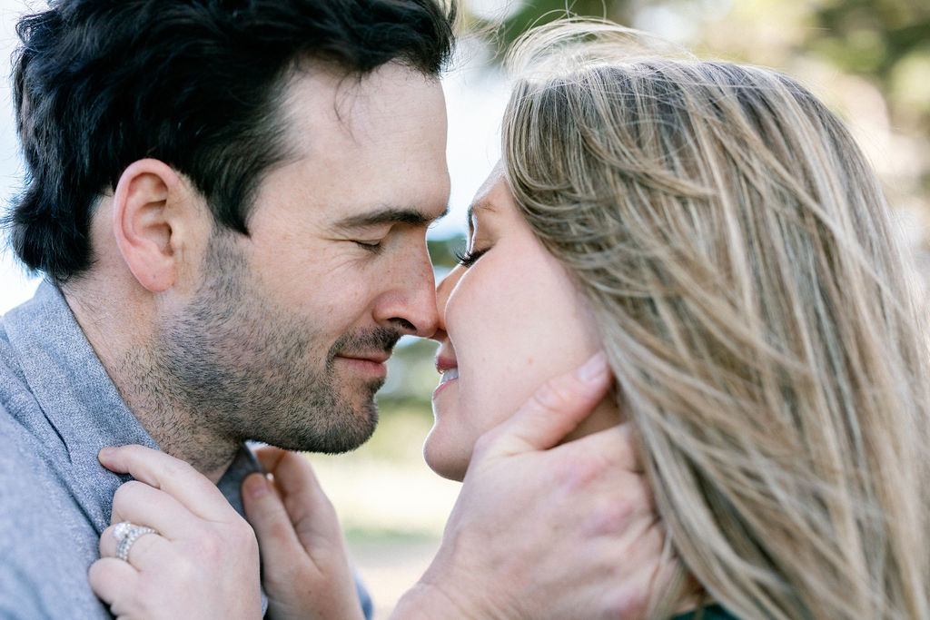 Bay Area wedding photographer captures man and woman touching noses