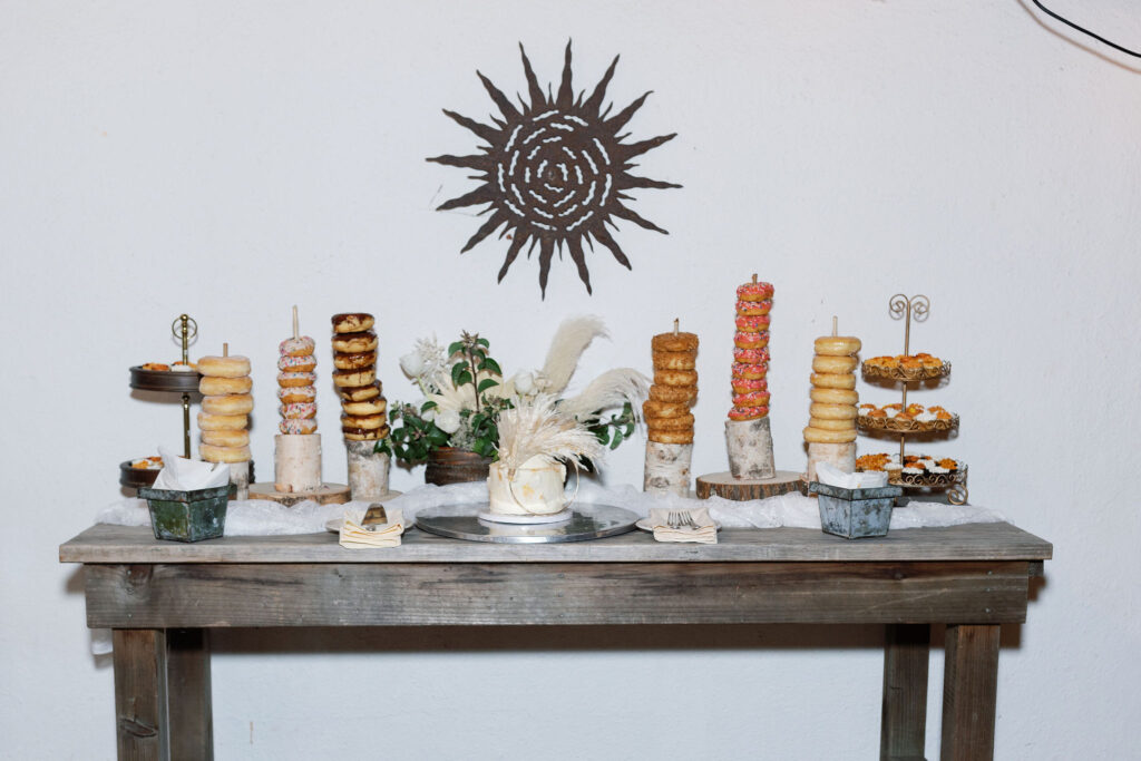Bay Area wedding photographer captures desserts on table made by best bakery in bay area