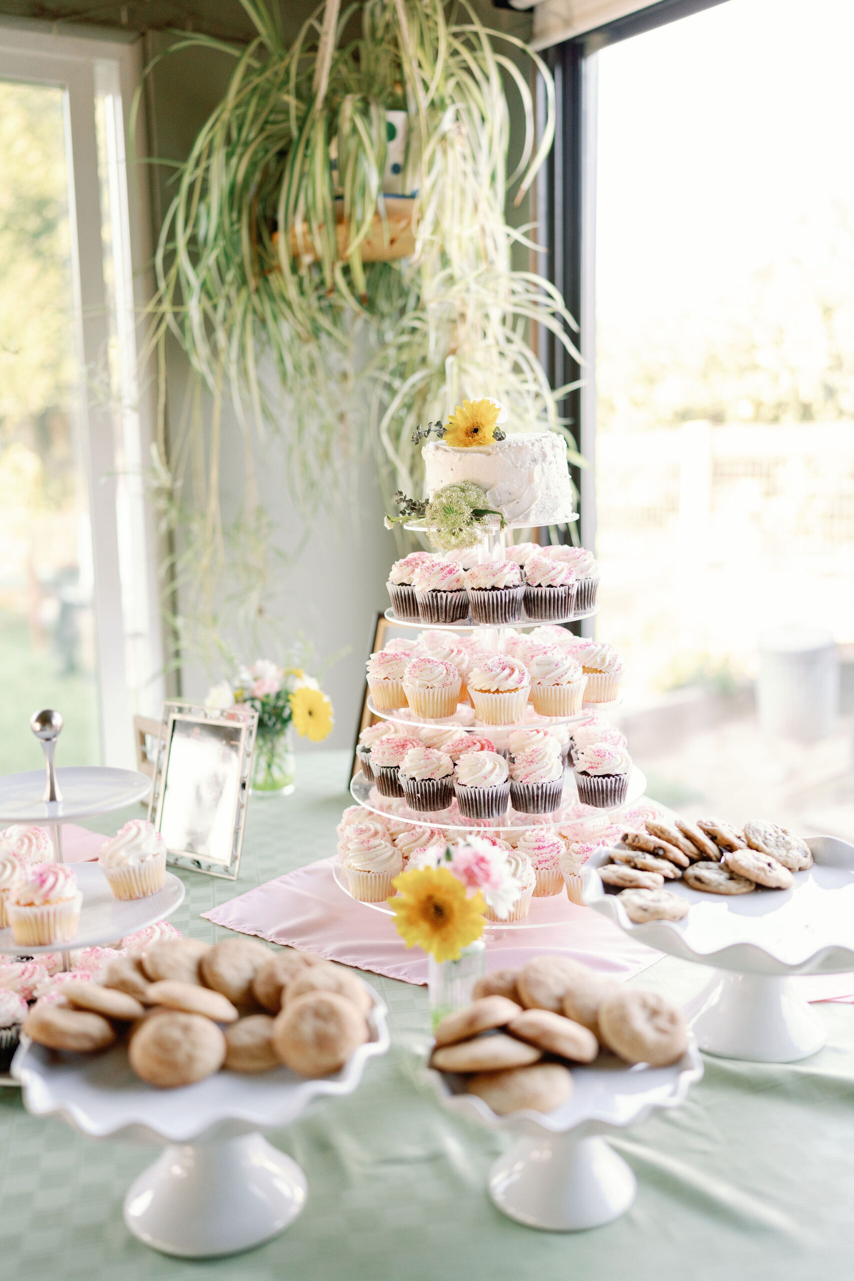 Bay Area wedding photographer captures cupcakes on stands