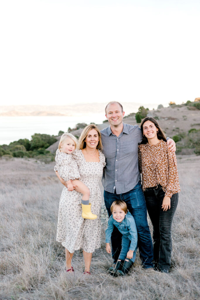Bay Area wedding photographer captures family standing together on beach