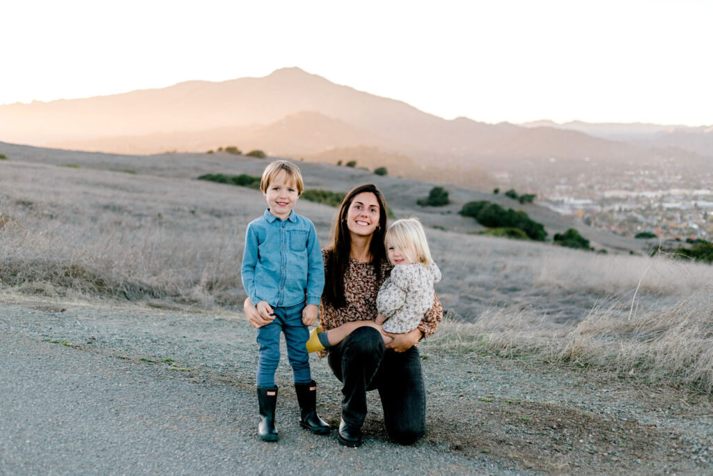 Bay Area wedding photographer captures woman standing with children