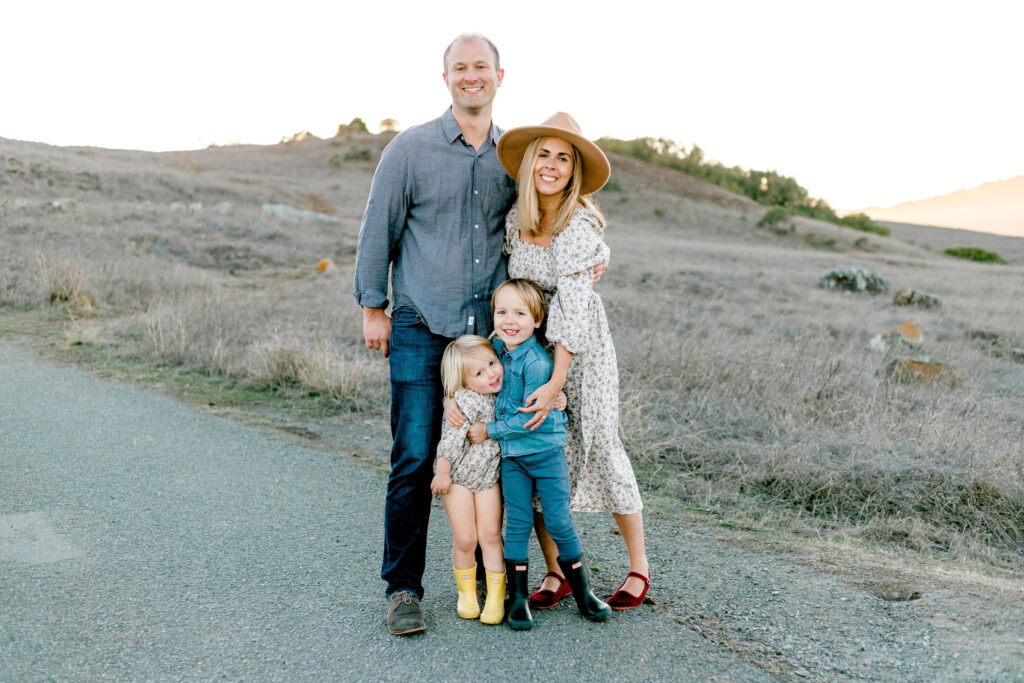 Bay Area wedding photographer captures young family smiling together