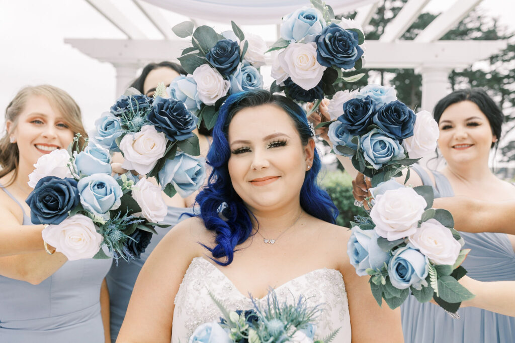 Sacramento wedding photographer captures bride holding bouquet