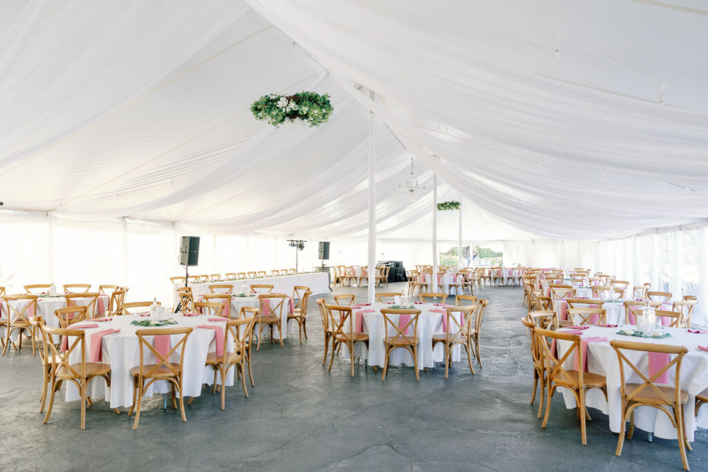 Bay Area wedding photographer captures white tent reception