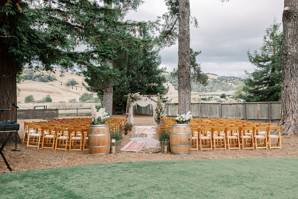 Bay Area wedding photographer captures wedding ceremony set up