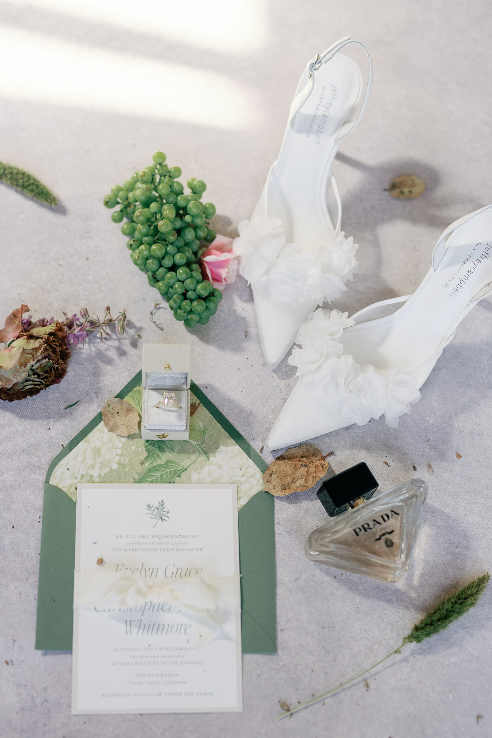 luxury wedding detail flatlay