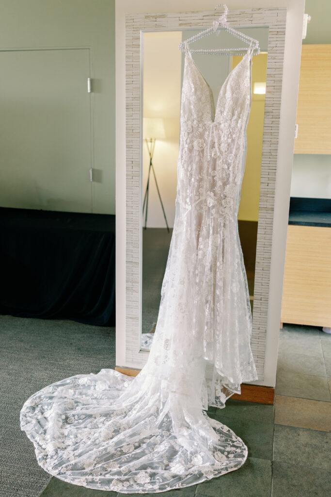 wedding dress hanging photo 